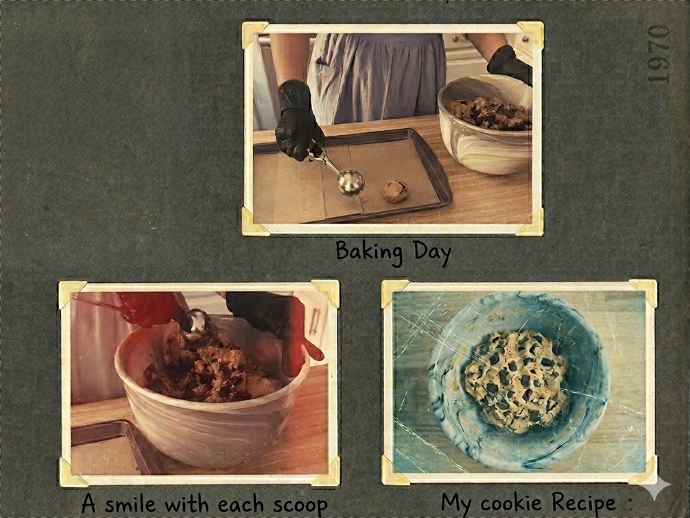 Behind the scenes in Moni's kitchen — fresh bakes laid out ready to go